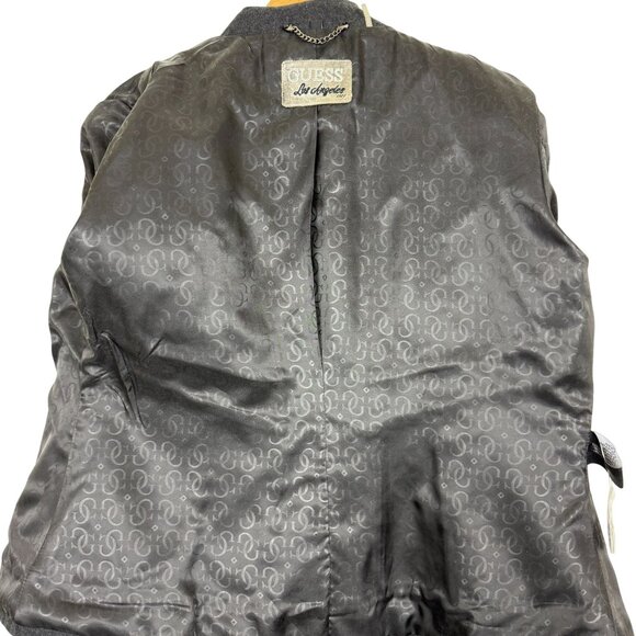 Guess Womens NWT Wool Blend Peacoat Jacket Size Medium Charcoal Double-Breasted - Picture 13 of 13